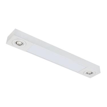 Imagem de Luminária Fluor Sobrepor Para 2 Lâmpadas T8 + 2 Lâmpadas Par20 - Impacto