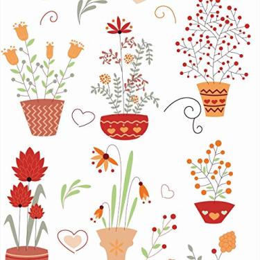 Imagem de Papel De Parede Adesivo Lavável Flores Nos Jarros 6m