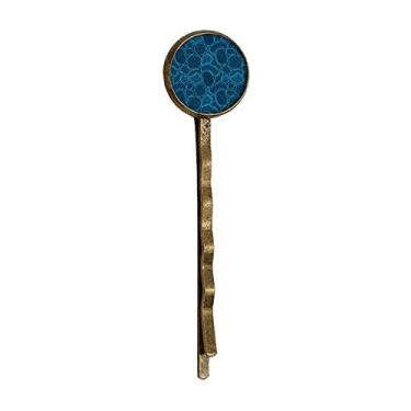 Imagem de Ilustração estrutural de células de microscópio azul retrô cabelo de metal Bobby Pin Headwear