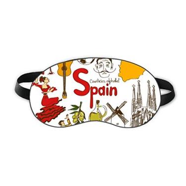 Imagem de Espanha Landscap Animais Bandeira Nacional Sono Protetor de Olhos Macio Noite