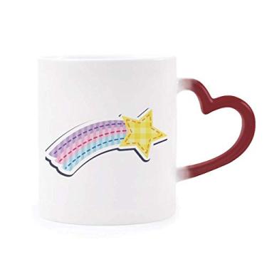 Imagem de Caneca sensível ao calor com meteoros do universo e alienígena, copo de grés que muda de cor vermelha