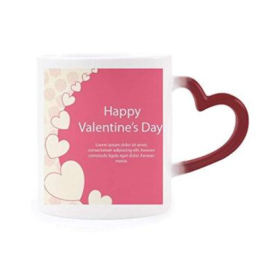 Imagem de Caneca rosa branca feliz dia dos namorados sensível ao calor Caneca vermelha muda de cor