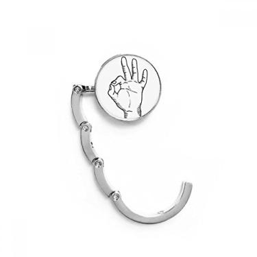 Imagem de Gancho de mesa com padrão de gesto OK para desenho de linha, gancho dobrável decorativo