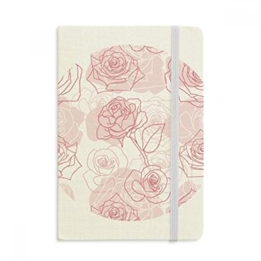 Imagem de Caderno de plantas de rosas pintado à mão com capa dura em tecido oficial