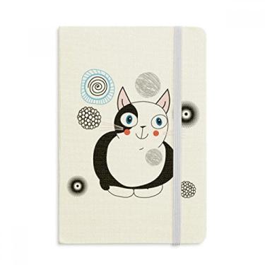 Imagem de Caderno com desenho de gato gordo, capa dura oficial de tecido para diário clássico