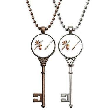 Imagem de OFFbb-USA Girafa Animal Escrita Art Deco Presente Fashion Chaveiro Pingente Joias Decoração Casal