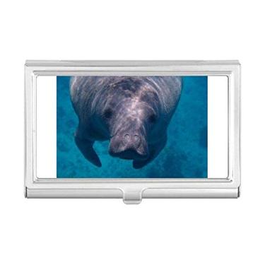 Imagem de Porta-cartão de visita com fotografia de organismo marítimo com imagem de animal