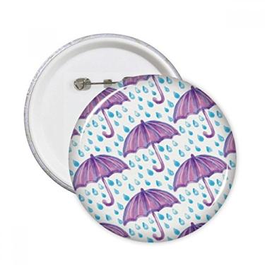 Imagem de Guarda-chuva roxo aquarela chuva pinos redondos emblema decoração roupas 5 peças presente
