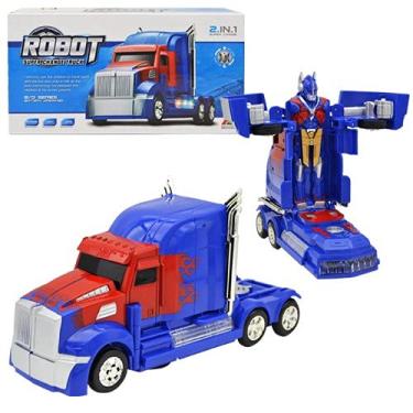 Imagem de Caminhão Transforma Em Robô Bate e Volta 2 em 1 Com Luz e Som