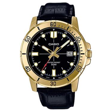 Imagem de Relógio CASIO masculino preto dourado MTP-VD01GL-1EVUDF