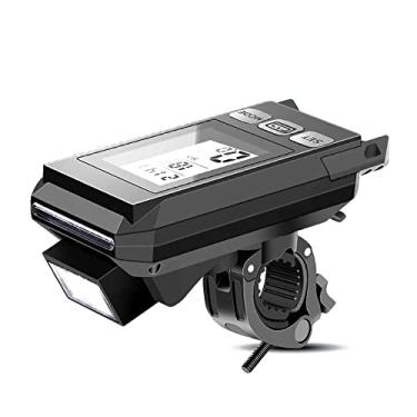 Imagem de Jiangtao Velocímetro de bicicleta multifuncional Medidor de velocidade de bicicleta sem fio com luz e buzina USB recarregável à prova d'água Velocímetro de bicicleta em tela cheia Retroiluminação Ac