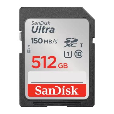 Imagem de Cartão de Memória Sandisk 512gb Cartão Sd Ultra 150Mbs c10