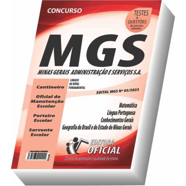 Imagem de Apostila MGS - MG - MINAS GERAIS ADMINISTRAÇÃO E SERVIÇOS S.A - Nível Fundamental
