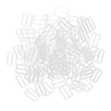 Imagem de Prettyia 100 acessórios de costura de sutiã deslizante de plástico conjunto de acessórios de roupa íntima - transparente, 15 mm