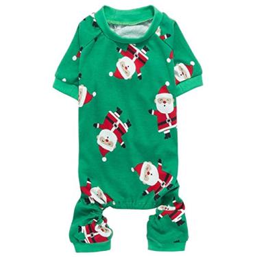 Imagem de Pijama de Natal para cães Lanyar 100% algodão Papai Noel Rudolph ReindeerLanyar Small(Back length 12" Chest 18-20") verde 43396-183622