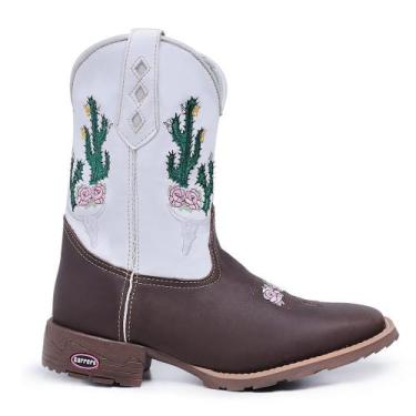 Imagem de Bota Texana Em Couro Bordada Country Rodeio Feminina - Carrero Boots