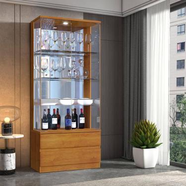 Imagem de Cristaleira Moderna de Vidro com LED - Diamante-Naturale - Mavau Móveis