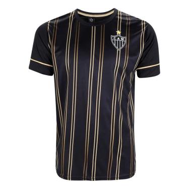 Imagem de Camisa Atlético Mineiro SPR Listrada Masculina - Preto e Dourado