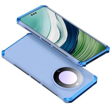 Imagem de IBLuon Capa para Huawei Mate 60 Pro/60, capa de metal de liga de alumínio com proteção de lente de precisão, capa fina suporta carregamento sem fio, azul, 60 Pro