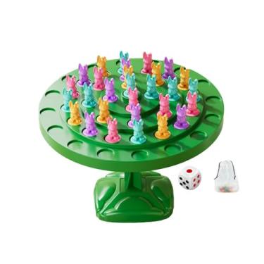 Imagem de harayaa Brinquedos de gangorra de equilíbrio interno educacional pai criança interação auxílio de ensino brinquedo de equilíbrio interativo, 48pcs Coelhos