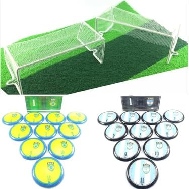 Imagem de 2 Times + traves - Futebol de Botão - Vidrilha 45mm - BRA x ARG