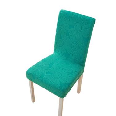 Imagem de Capa para cadeira de jantar com costas, jacquard, para cadeiras de cozinha, capa extensível, casamento, casa, cadeira, verde, 1 peça