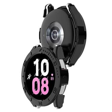 Imagem de LOKEKE Capa protetora compatível com Samsung Galaxy Watch 5 de 40 mm, capa protetora com anel de bisel de policarbonato compatível com Samsung Galaxy Watch 5/4 de 40 mm (40 mm, PC preto)