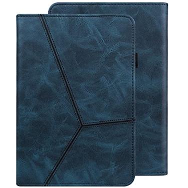 Imagem de ALILANG Capa para Samsung Galaxy Tab A 10,1 polegadas 2019 (SM-T510/T515) com suporte de caneta e vários ângulos de visualização, capa inteligente de couro PU para Samsung Tab A 10.1 capa 2019-azul