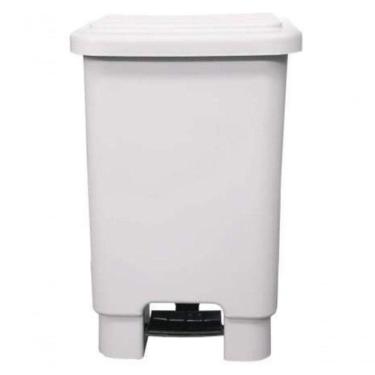 Imagem de Lixeira 100L Retangular C/ Pedal Branca Lar Plasticos 261