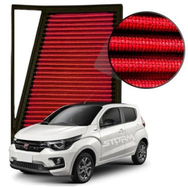Imagem de Filtro De Ar Esportivo Compatível com Fiat Mobi 1.0 Firely Ano 2017 A 2020 Lavável Reutilizável Potencia Inbox 1.0 Drive Flex Easy On Like Way