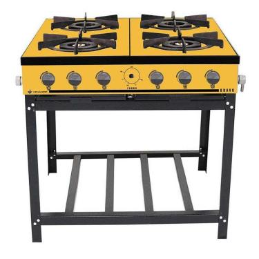 Imagem de Fogão a Gás Bravo 4 Bocas sem Forno BR4BAM Amarelo - Venâncio