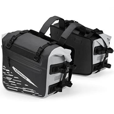 Imagem de KEMIMOTO Alforjes de motocicleta à prova d'água (35 L x 2) 70 L sacos de selim de aventura esportivos duplos bolsa de bagagem de viagem para motocicleta, bolsa lateral
