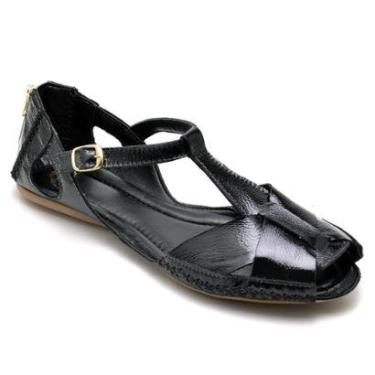 Imagem de Sandalia Feminina Ipê Mulato Couro Rasteirinha Artesanal Ortopedica 780-Feminino