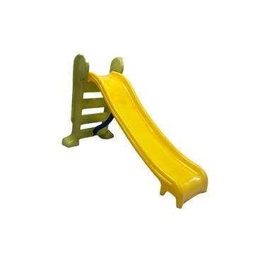 Imagem de Escorregador Infantil Plástico - Médio 3 Degraus Amarelo com Verde