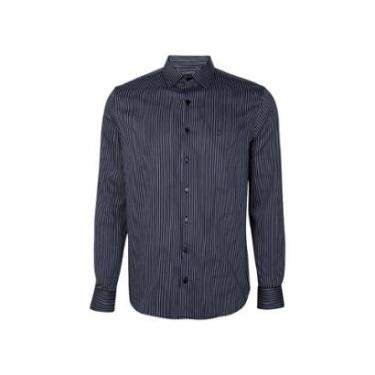 Imagem de Camisa Individual Comfort Fit Listrado Preto Tam. 05-Masculino
