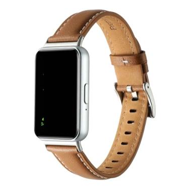 Imagem de Pulseira Couro LTIMPORTS, compativel com Galaxy Fit 3 Sm-R390 (Marrom-claro)