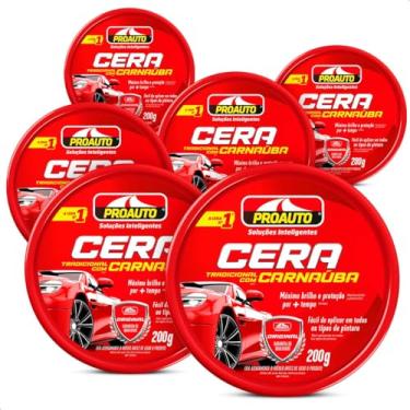 Imagem de KIT 6 Ceras Pasta Automotiva Tradicional Com Carnaúba 200G Pro auto