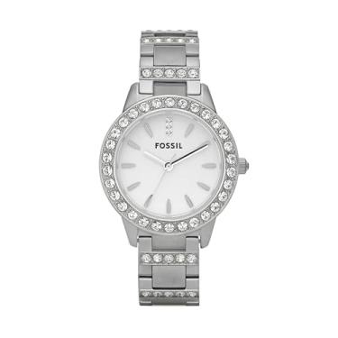 Imagem de Fossil Relógio feminino Jesse de quartzo com detalhes em cristais de aço inoxidável, Prata, Standard