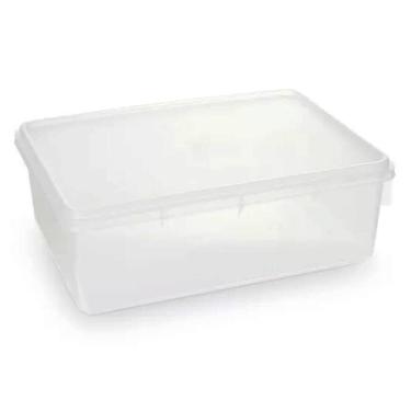 Imagem de Caixa Organizadora 11L Empilhável Hermética Plasvale Plástica Retangular Closet Brinquedos