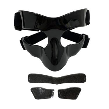 Imagem de Dynwave Máscara de basquete, máscara facial para nariz quebrado, masculino e feminino, protetor facial ajustável para nariz quebrado, para ginástica, 14cmx9cm