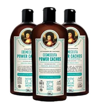 Imagem de Kit COSMECEUTA Power Cachos Shampoo, Condicionador e Leave-in Ativador de Cachos para Cabelos Cacheados e Crespos - Possui uma grande carga oleosa, que nutre e repara os cabelos cacheados, além de proporcionar um day after incrível, com cachos modelados por mais tempo