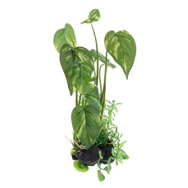 Imagem de LOVIVER Decoração de aquário de peixes Ornamento de plástico artificial Planta grama verde - conforme descrito, 22 cm