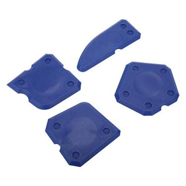 Imagem de Raspadores de Calafetagem de Silicone, Kit de Ferramentas de Raspador de Calafetagem de Silicone de 4 Peças, Acabamento de Rejunte de Selante Limpo Reutilizável (Azul)