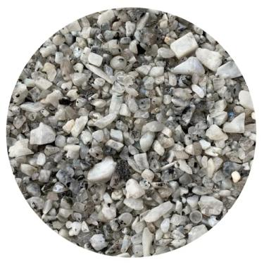 Imagem de Lascas de pedras preciosas semiroladas naturais por, mini cristais triturados, lascas de cristal não perfuradas (pedra da lua arco-íris, 1 kg)