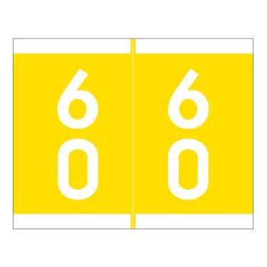Imagem de Doctor Stuff - File Folder Labels, Terminal Digit Filing, Consecutive Double Digit Numbers 60-69, BARKLEY FDSFM Match - SFDM Series Chart Stickers, Yellow, 1-3/16 x 1-1/2", 500/Roll