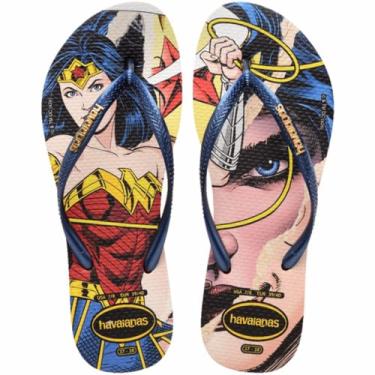 Imagem de Chinelo Havaianas Slim Mulher Maravilha Wonder Women Feminino (Vermelho, BR, Adulto, Faixa Numérico, M, 33, 34)