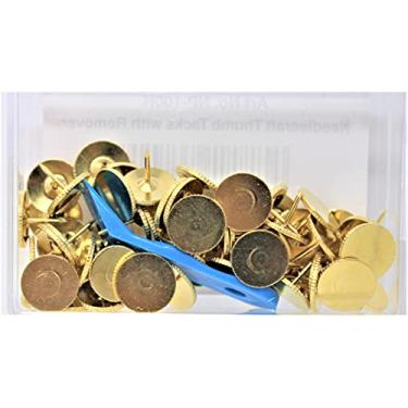 Imagem de CLOVER Tachinhas para polegares - 0,4375" pacote com 50 unidades, Dourado, Clássico, Liga de aço