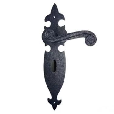 Imagem de Fechadura Colonial Rústica Preta Modelo Antigo Para Banheiro