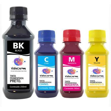 Imagem de Kit 4 Tinta Compatível com HP 550ml CMYK Pigmentado - ValeChrom