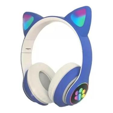 Imagem de Fone Headset de Gatinho Bluetooth Orelha De Gato Luz Led - HEADSET - -